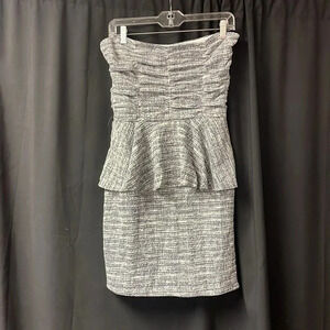 Blue‎ Tweed Like Strapless L